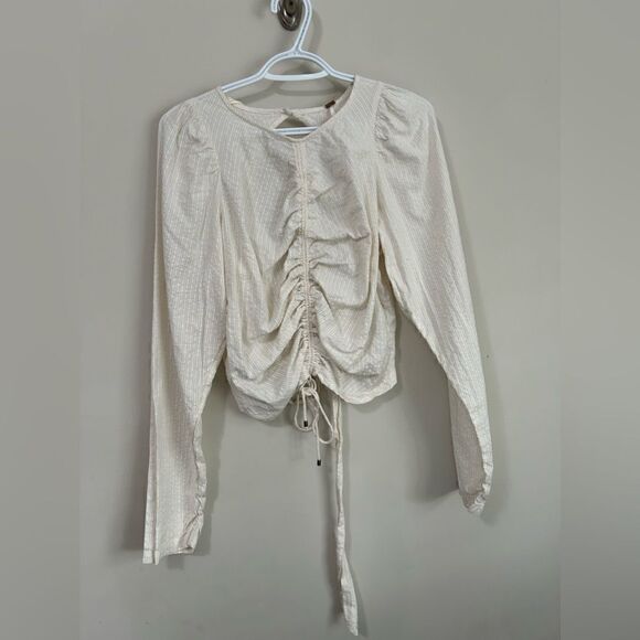 NWT Free People Long Sleeve Cinch Front Top - Picture 1 of 7